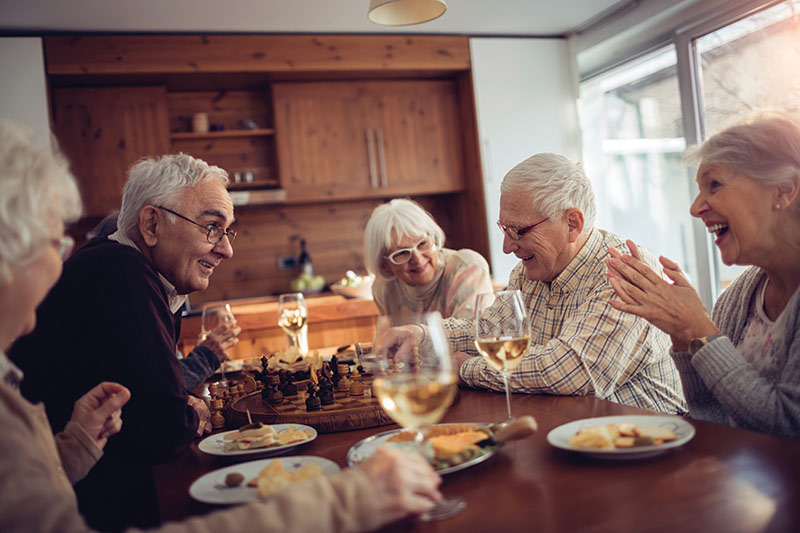 Seniors socializing