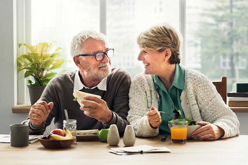 Family discussing ways to stay healthy 