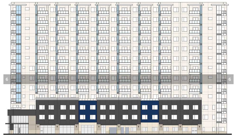 Village at Westmount Floor 6 Front Elevation